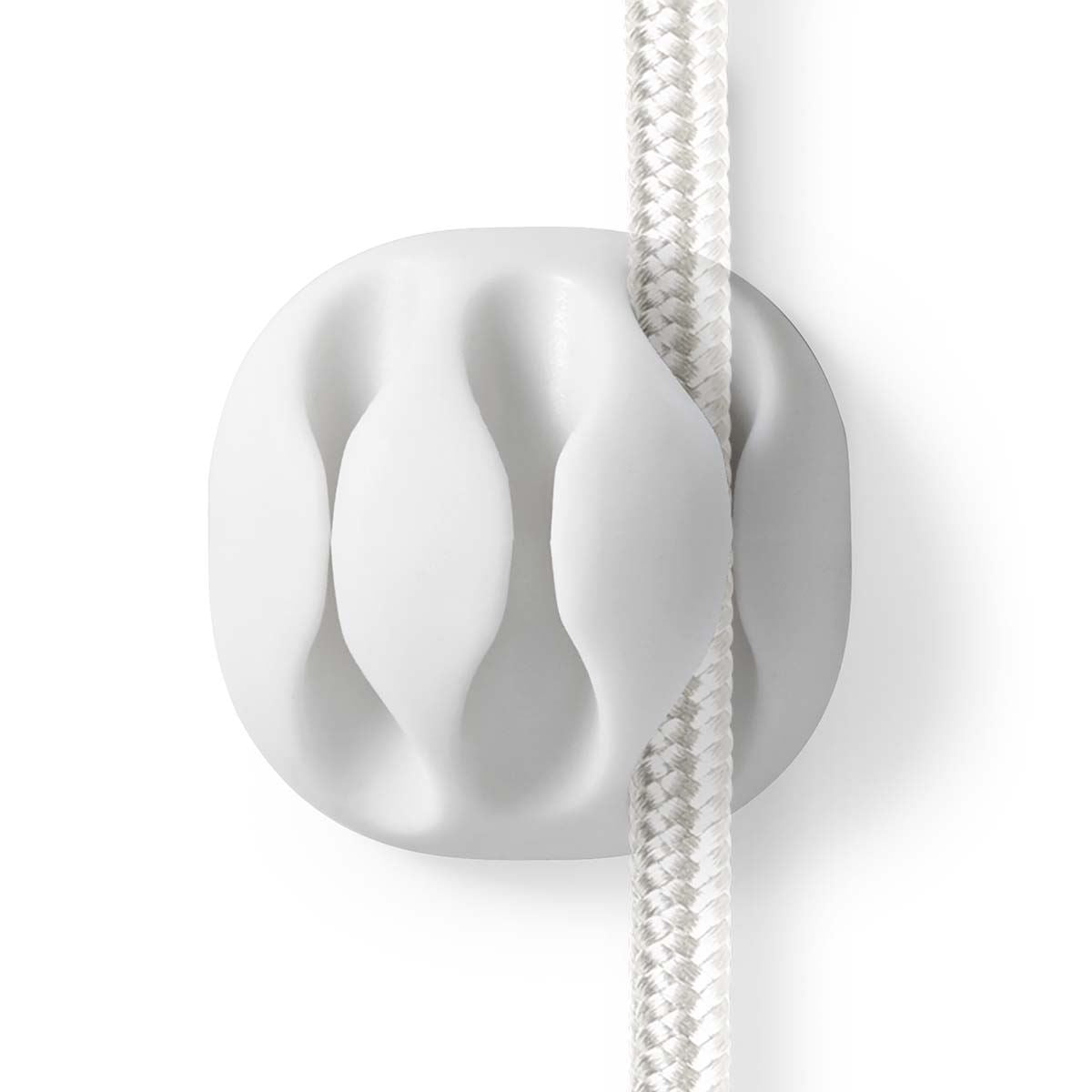 Nedis Cable Management | Cable Clip | Click and Go | 4 pcs | Number of slots: 3 Slots | Maximum cable thickness: 5.3 mm | TPE | White