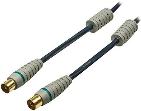 Bandridge 1m TV Ariel Cable Lead Connector Male to Female - Grey