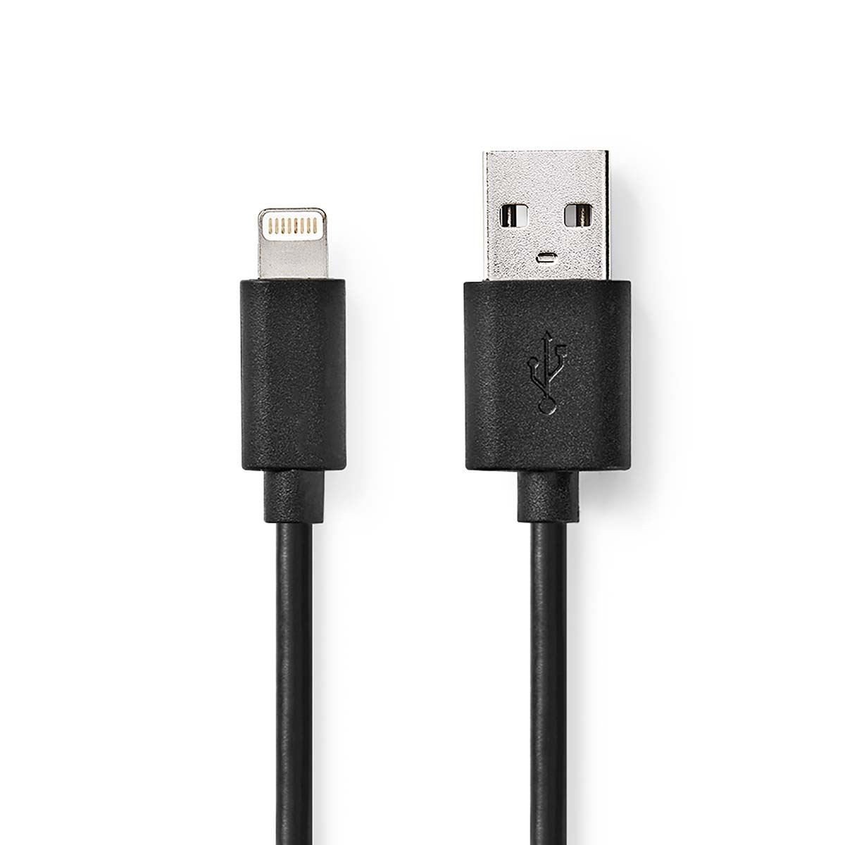 Nedis Lightning Cable | USB 2.0 | Apple Lightning 8-Pin | USB-A Male | 480 Mbps | Nickel Plated | 1.00 m | Round | PVC | Black | Box