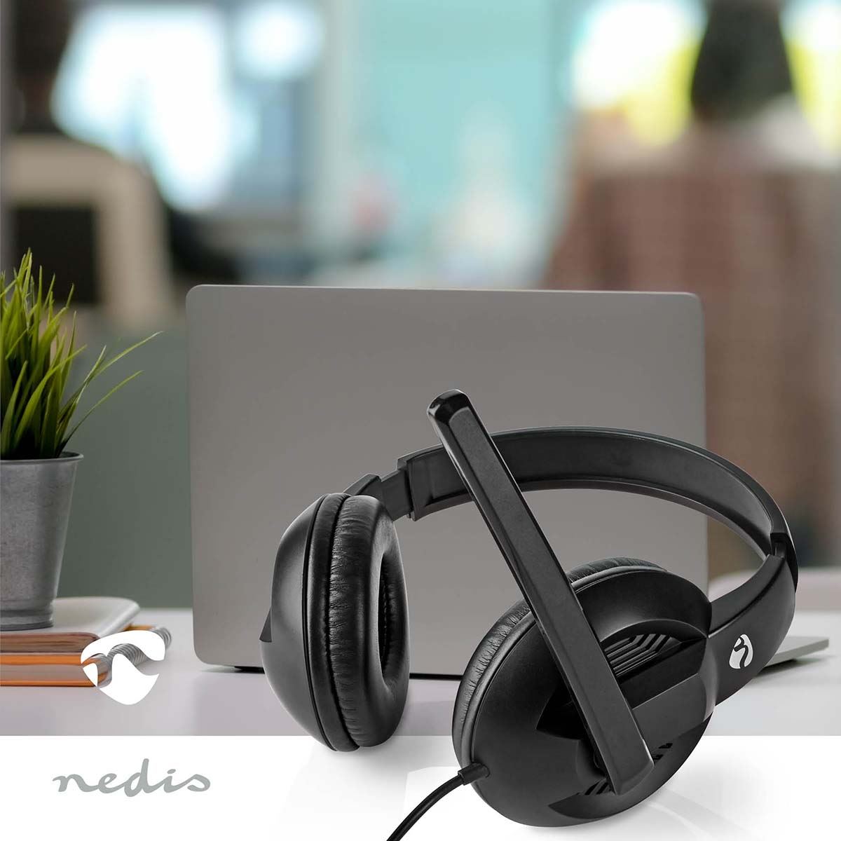 Nedis PC Headset | Over-Ear | Stereo | USB Type-A / USB Type-C™ | Fold-Away Microphone | Black