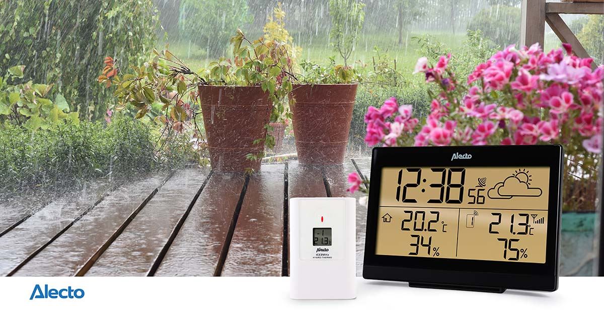 Alecto WS-2300 Indoor/Outdoor Wireless Weather Station, Temperature, Humidity, Forecast, Hygrometer & More - Black