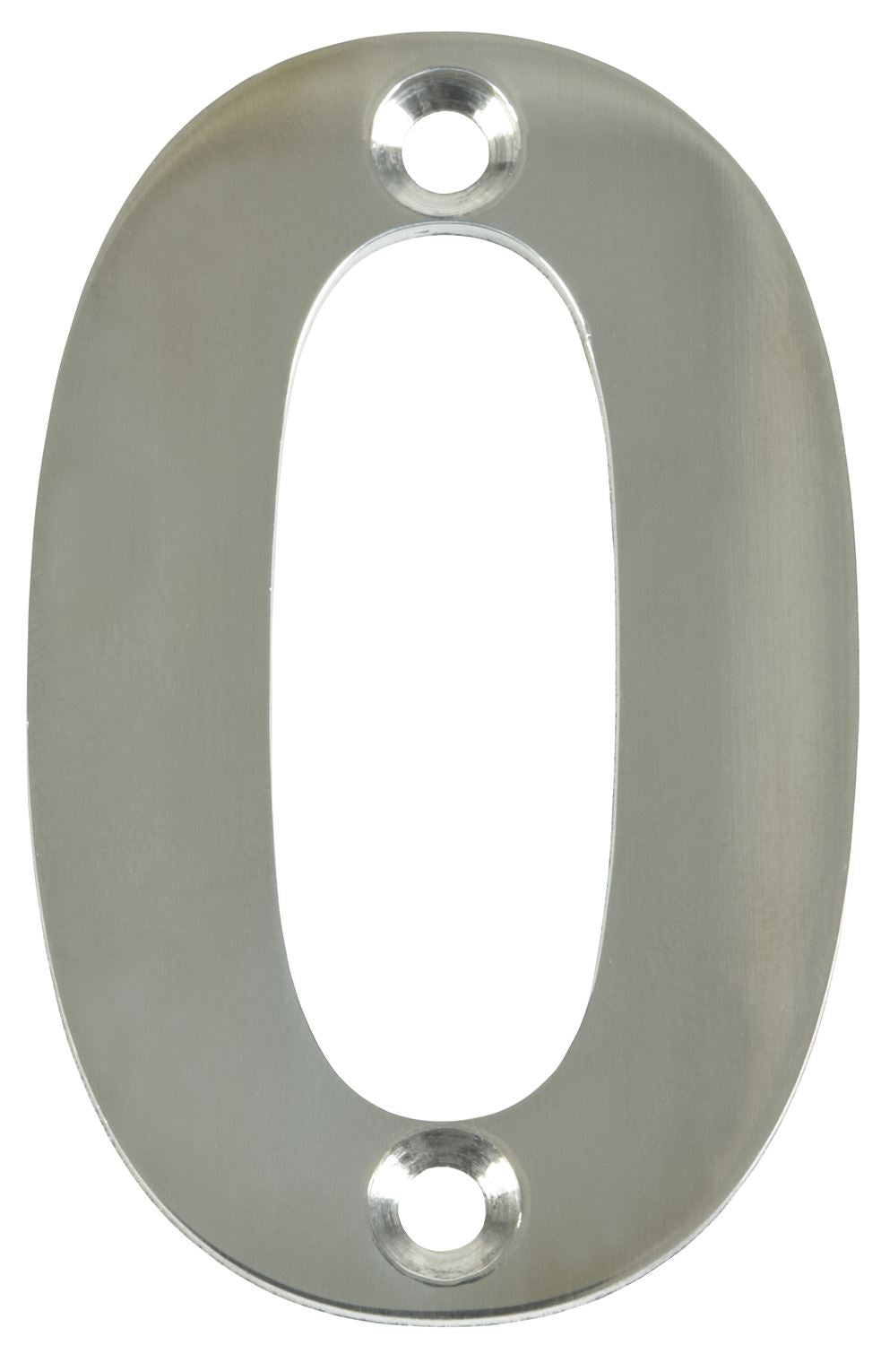 Number 0 Polished Chrome Door Numbers  2" ( 50 mm ) House Flat Apartment Shop