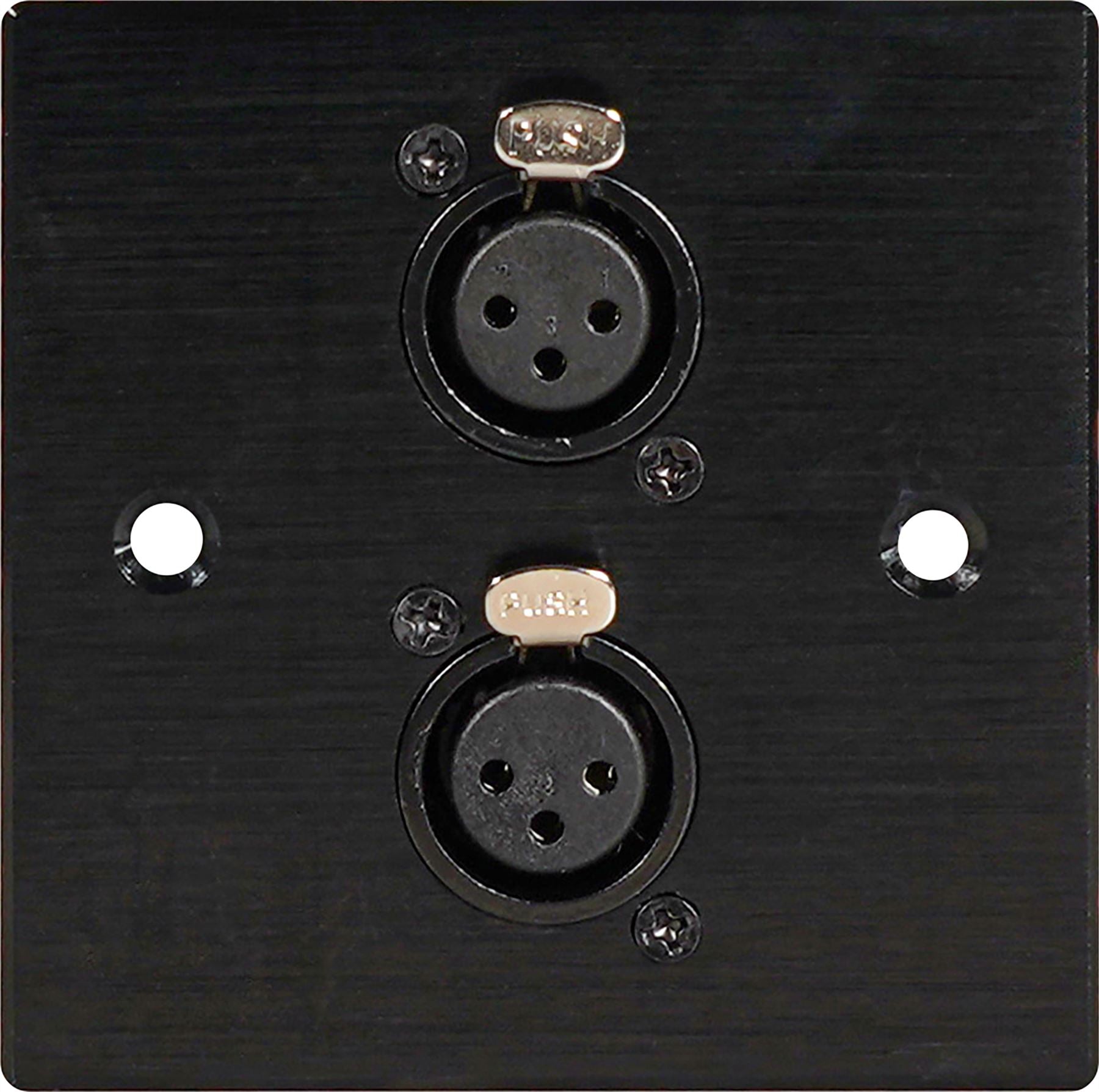 Black Wall Face Plate Electrical AV Slim Series 2 x Female XLR Wall Plate Metal
