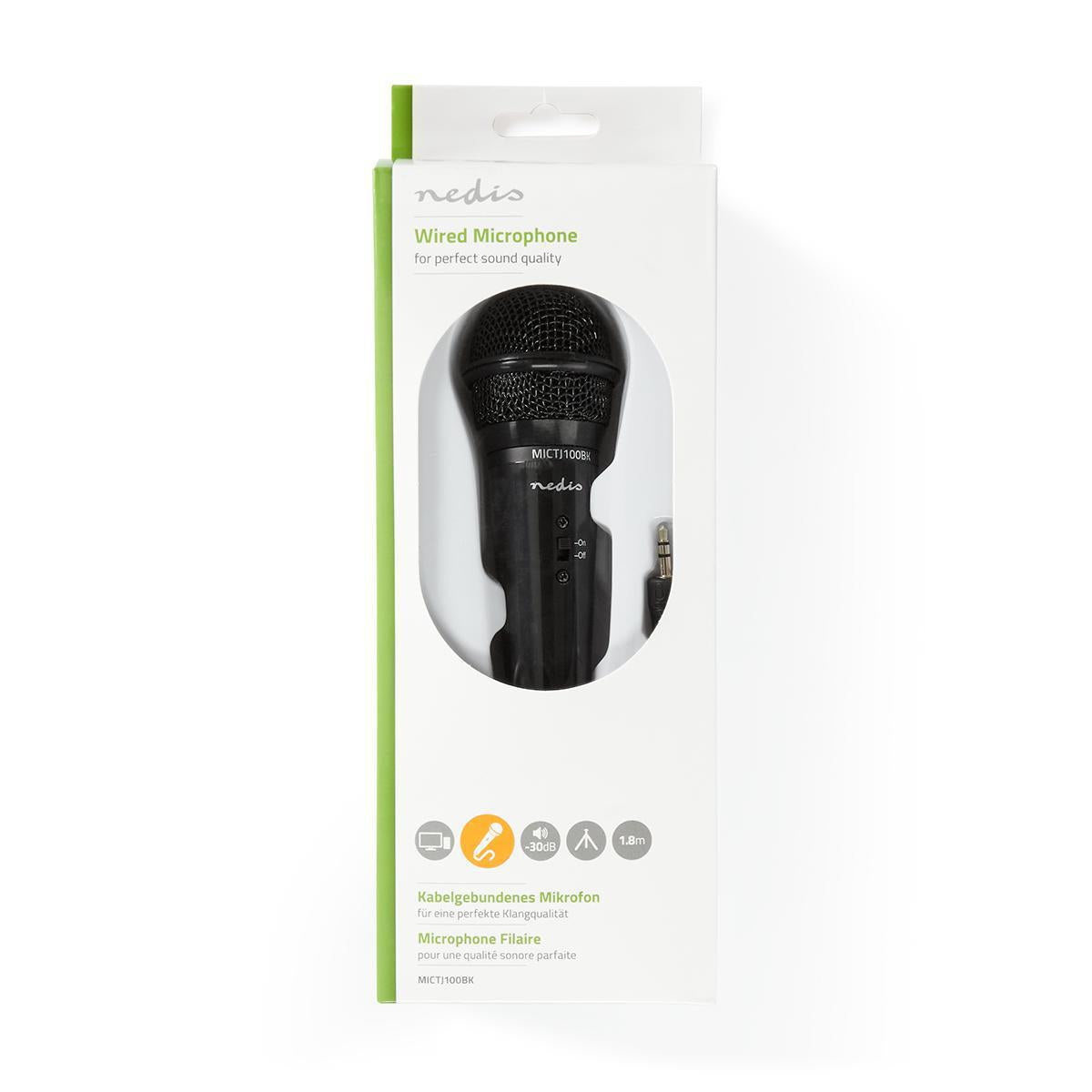 Nedis Microphone | Used for: Desktop / Notebook / Smartphone / Tablet | Wired | 1x 3.5 mm