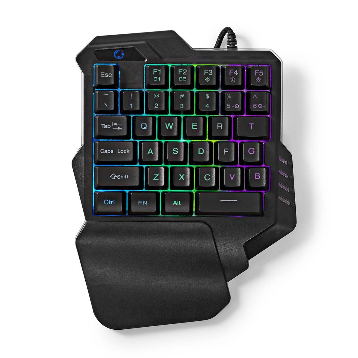 Nedis Wired Gaming Keyboard | USB Type-A | Membrane Keys | RGB | Single-Handed | Universal | USB Powered | Power cable length: 1.60 m | Gaming