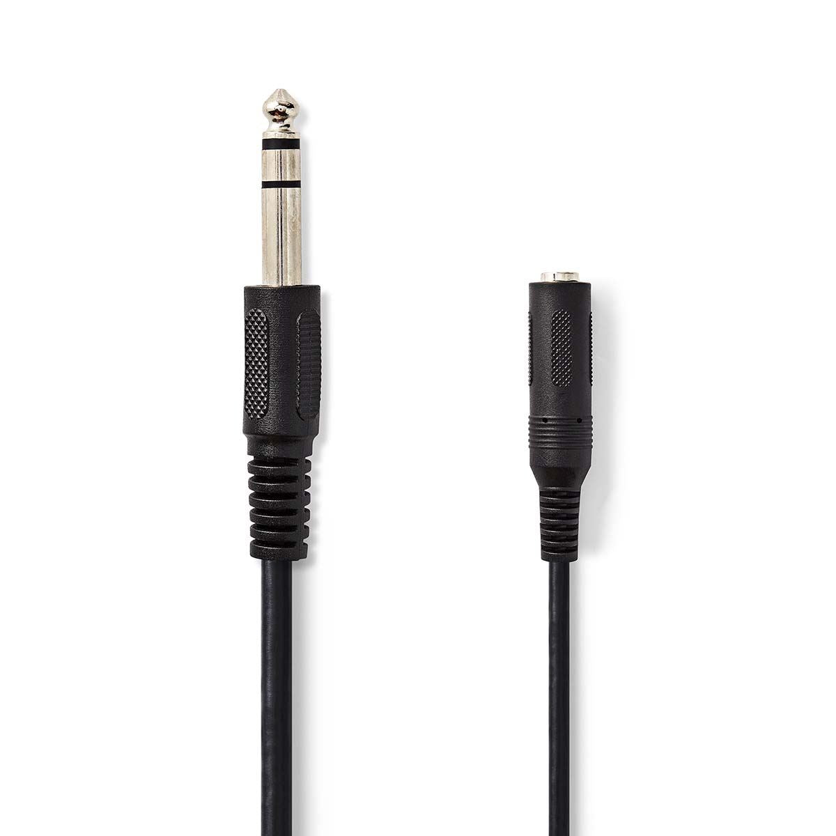 Nedis Stereo Audio Cable | 6.35 mm Male | 6.35 mm Female | Nickel Plated | 5.00 m | Round | Label