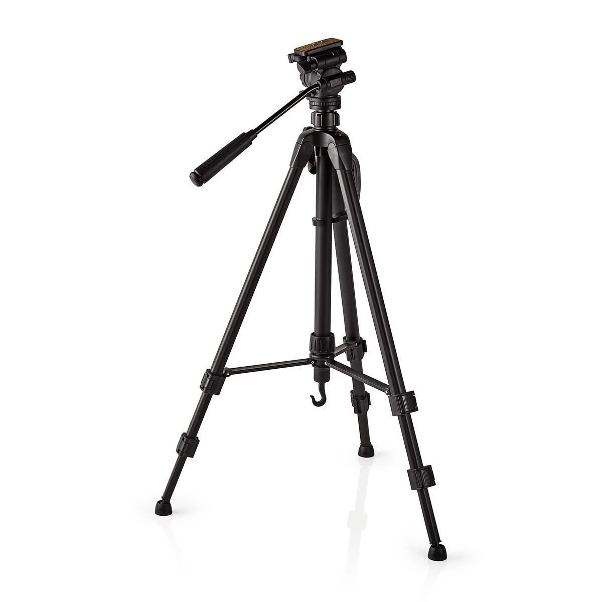 Nedis Tripod | Maximum load capacity: 3.0 kg | Minimum working height: 60.0 cm | Maximum working height: 165.0 cm | 3 Segments | Pan & Tilt | Travel bag included | Self levelling feet | ABS / Aluminium | Black