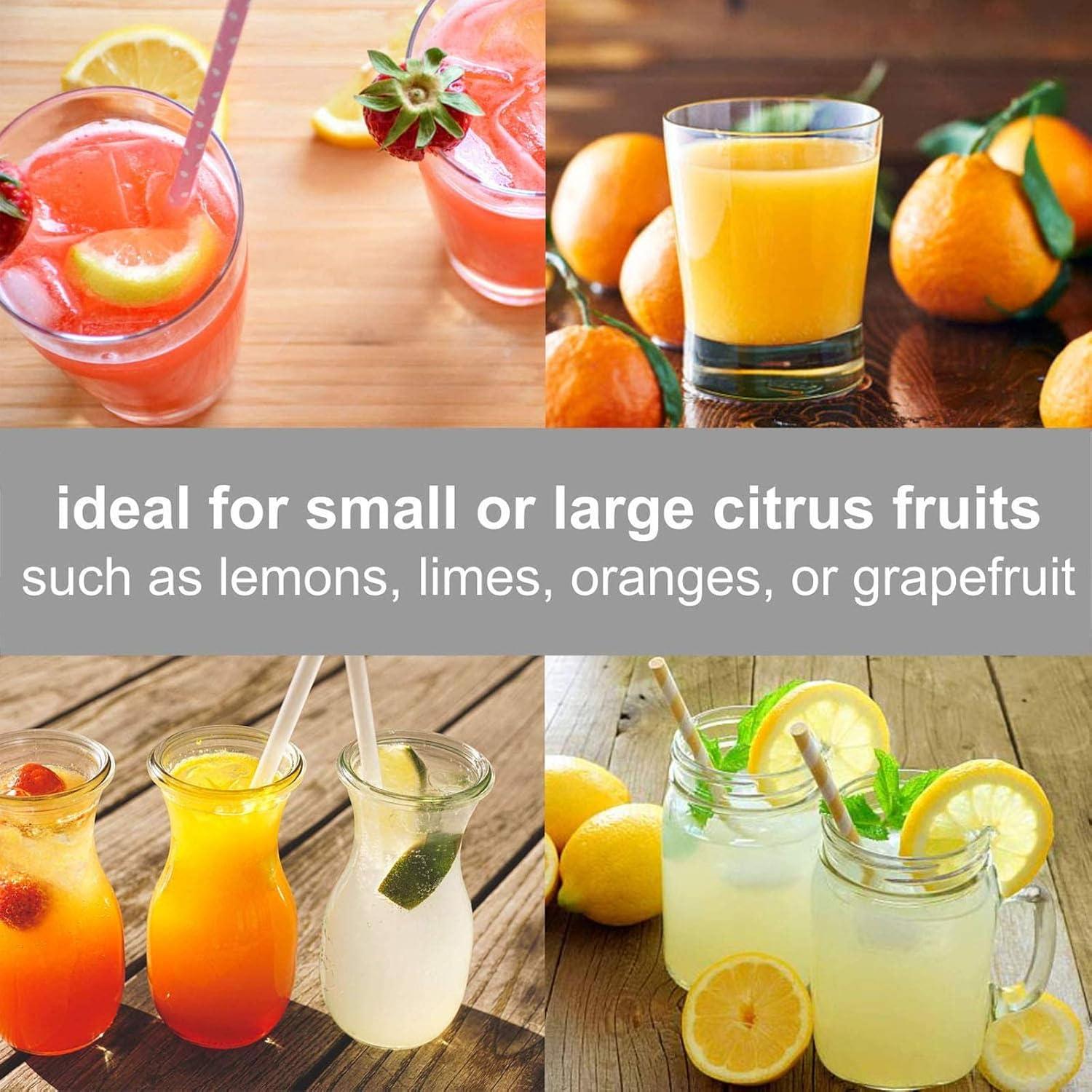 Gastronoma 800ml Electric Citrus Press Juicer with Adjustable Pulp Filter, 2x Cones and Easy Pour Spout - Black/Silver