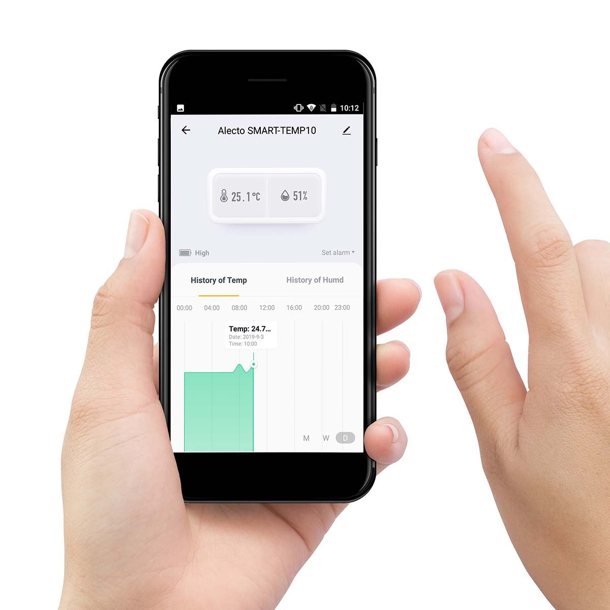 Alecto Smart Zigbee Wi-Fi Wireless Thermometer and Hygrometer, Ideal for Cellar, Shed, Greenhouse, Climate, Wine cabinet