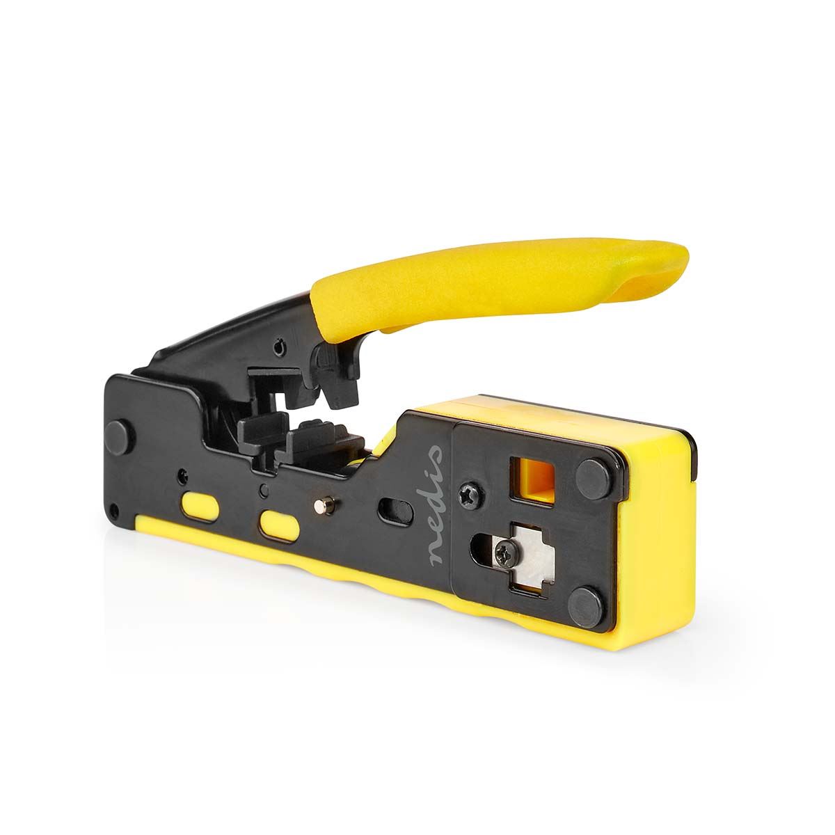 Nedis Crimp pliers | CAT5 / CAT5e / CAT6 / CAT6a / CAT7 / RJ12 / RJ45 | Cutting / Plier / Stripping | Rubber / Steel | Black / Yellow