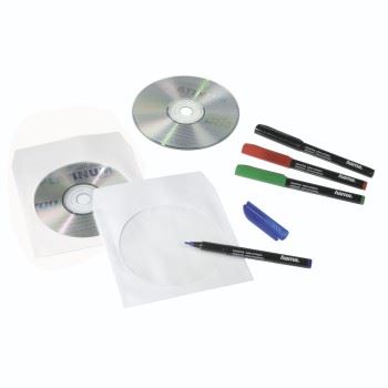 Hama 50 CD/DVD Protective Paper Sleeves  - White