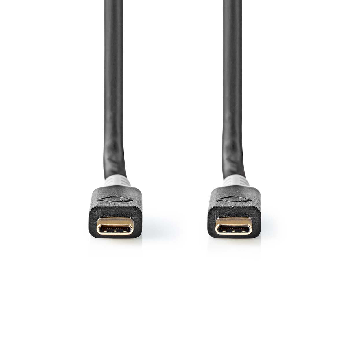 Nedis USB Cable | USB 3.2 Gen 2x2 | USB-C™ Male | USB-C™ Male | 100 W | 4K@60Hz | 20 Gbps | Gold Plated | 2.00 m | Round | PVC | Silver | Box