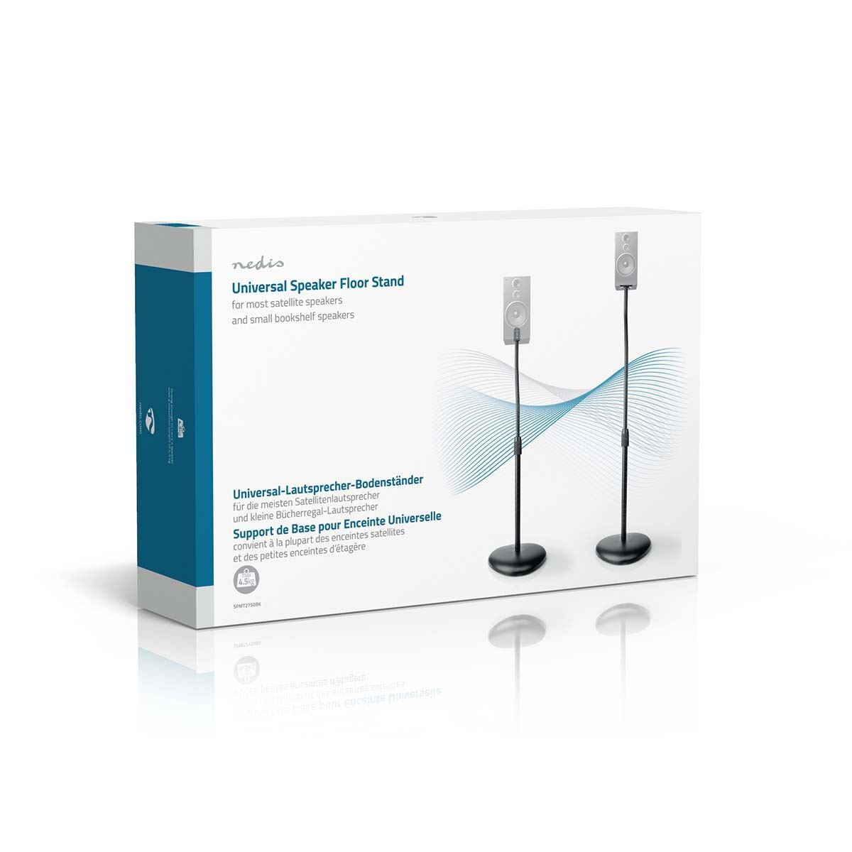 Nedis Speaker Mount | Compatible with: Universal | Floor | 4.5 kg | Height Adjustable | ABS / Steel | Black