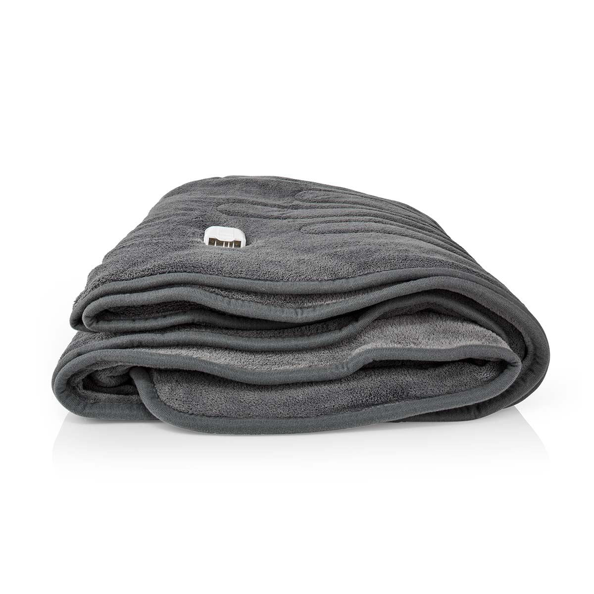 Nedis Heated Blanket, Over-blanket 200 x 180cm, 1 Person, Grey, 9 Levels, Timer Auto-Off, Machine Washable, Fleece Soft and Full Body Warming, Sofa Bed Office Use, Warm blanket, Electric throw