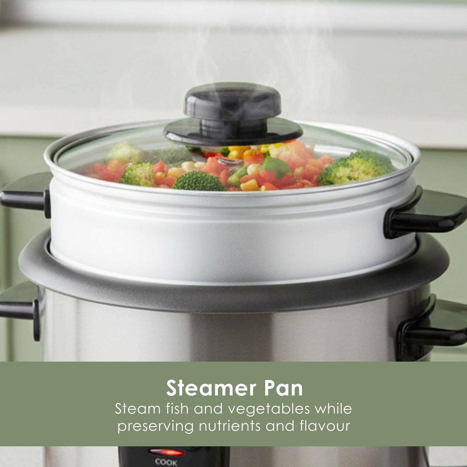 MELISSA 1.5L Rice Cooker with Keep-Warm Function & Boil Dry Protection, 500W, for 1-6 People, Quick Preparation Without Burning, Non-Stick Coating, Stainless Steel