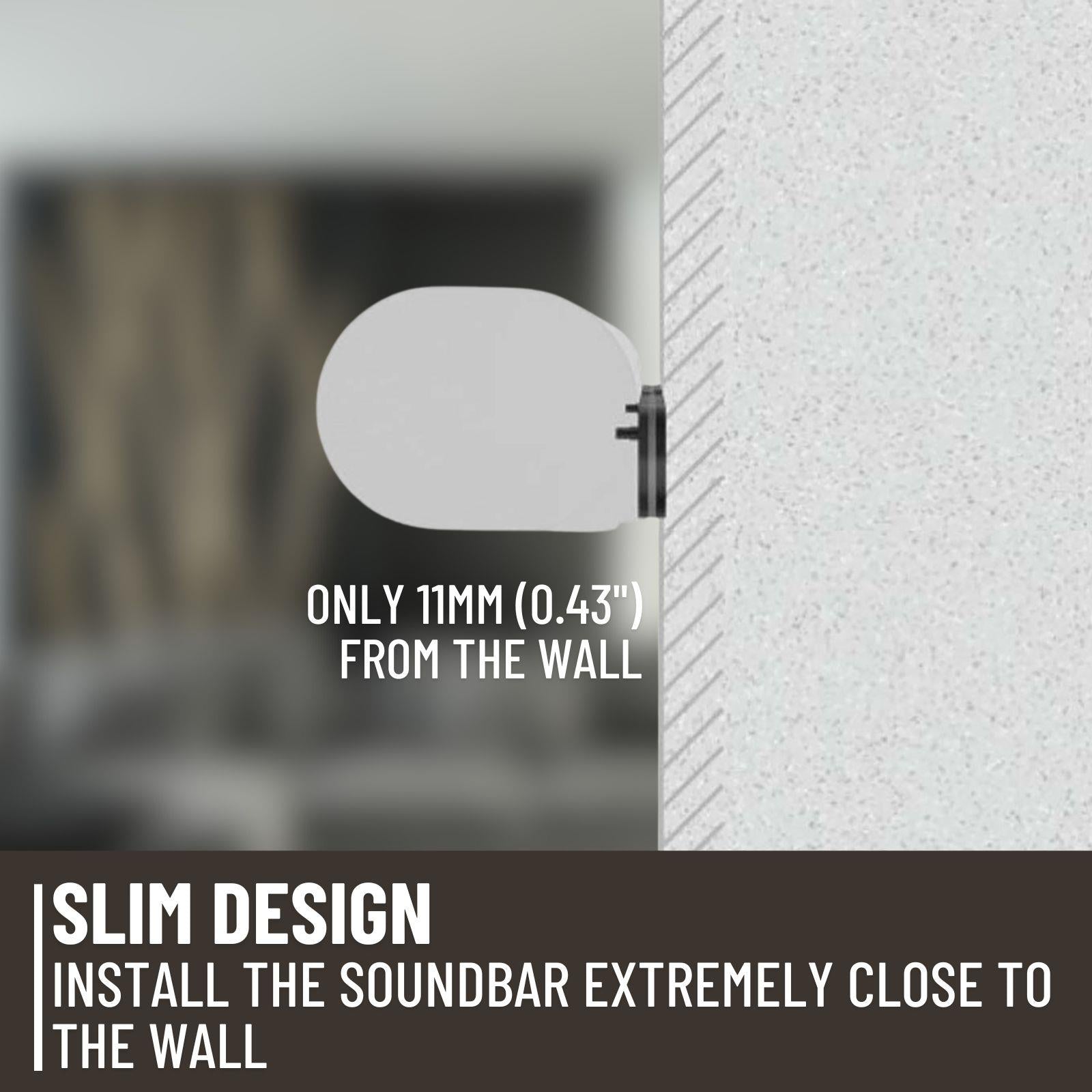 Nedis Wall Mount Floating Style Speaker Mounting Bracket - Mount on Wall Under TV - Compatible with Sonos Arc Soundbar (Black)