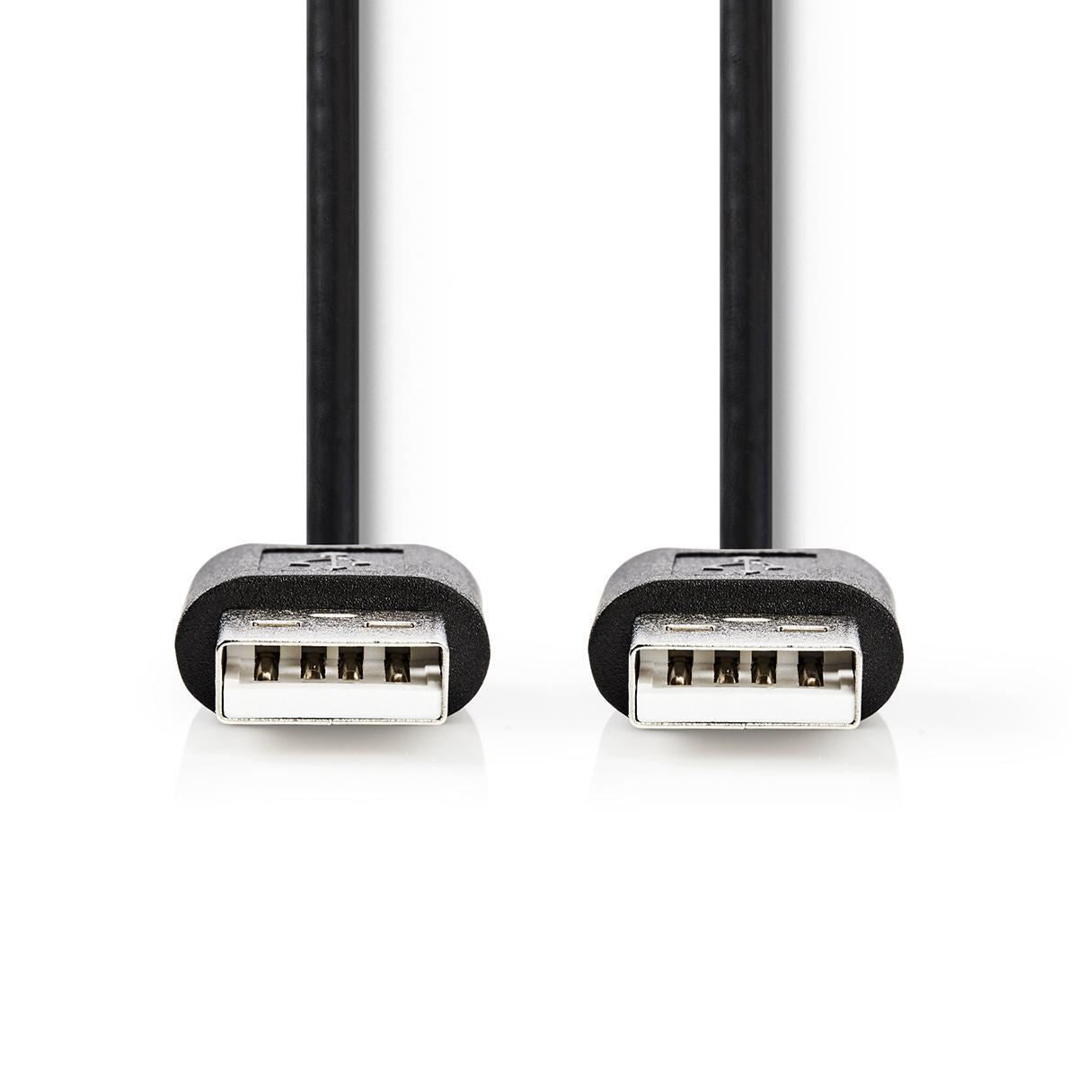 USB Cable | USB 2.0 | USB-A Male | USB-A Male | 480 Mbps | Nickel Plated | 1.80 m | Round | PVC | Black