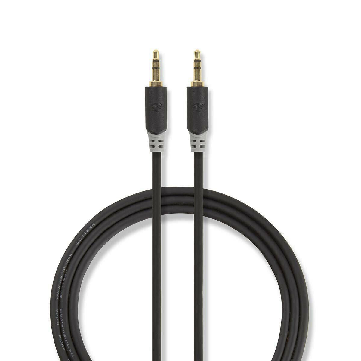 Nedis Stereo Audio Cable | 3.5 mm Male | 3.5 mm Male | Gold Plated | 2.00 m | Round | Anthracite | Box