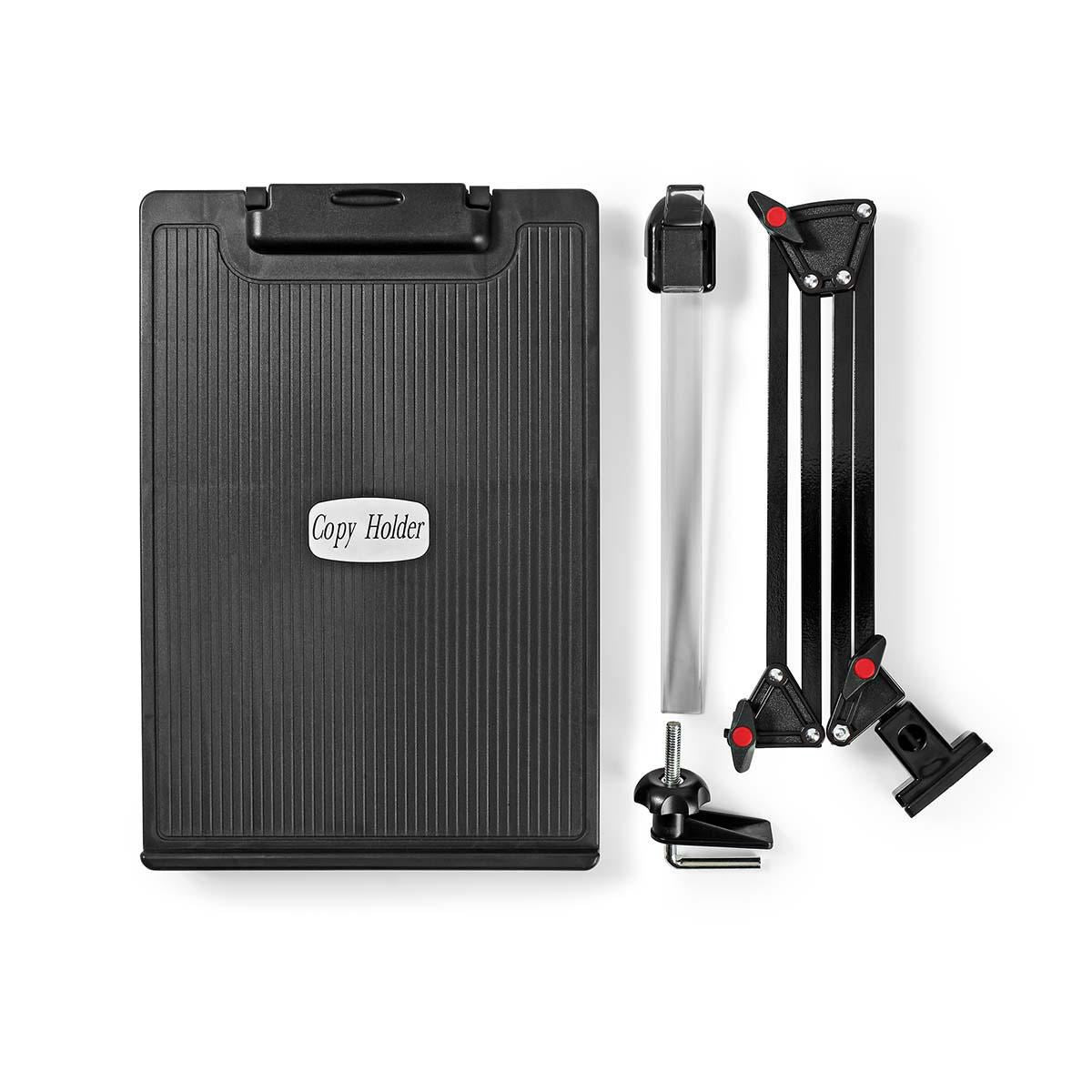 Nedis Copy Holder | Clip | Suitable for paper size: A4 | Adjustable Angle / Full Motion | Swivel angle: 360 °