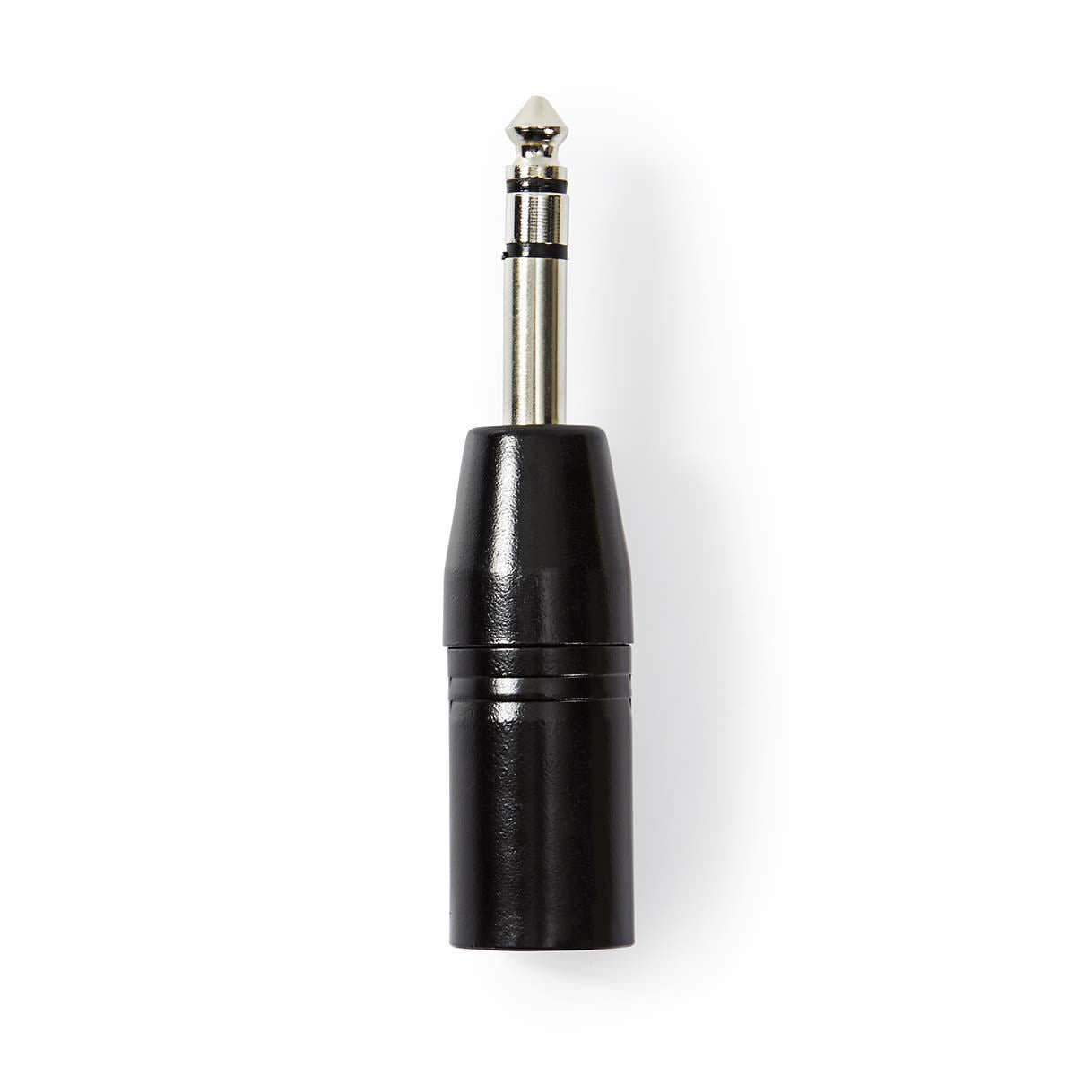 Nedis XLR Adapter | XLR 3-Pin Male | 6.35 mm Male | Nickel Plated | Straight | Metal | Black | 1 pcs | Polybag