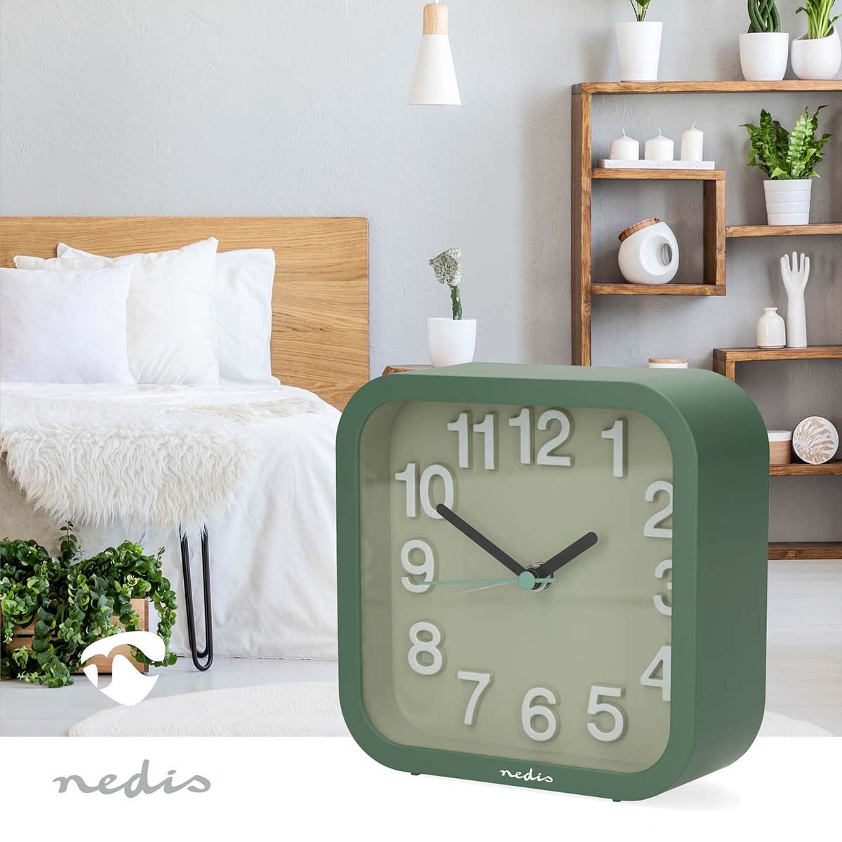 Nedis Analogue Silent Desk Alarm Clock with Snooze function | Gfeen
