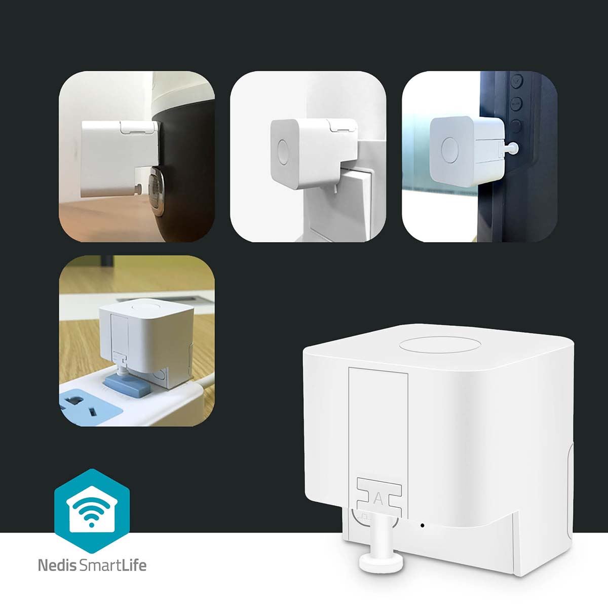 Nedis Smart Switch Bluetooth Button Pusher Fingerbot for Automatic Light Switch, Timer, App & Voice Remote Control, Compatible with Google Home and Amazon Alexa