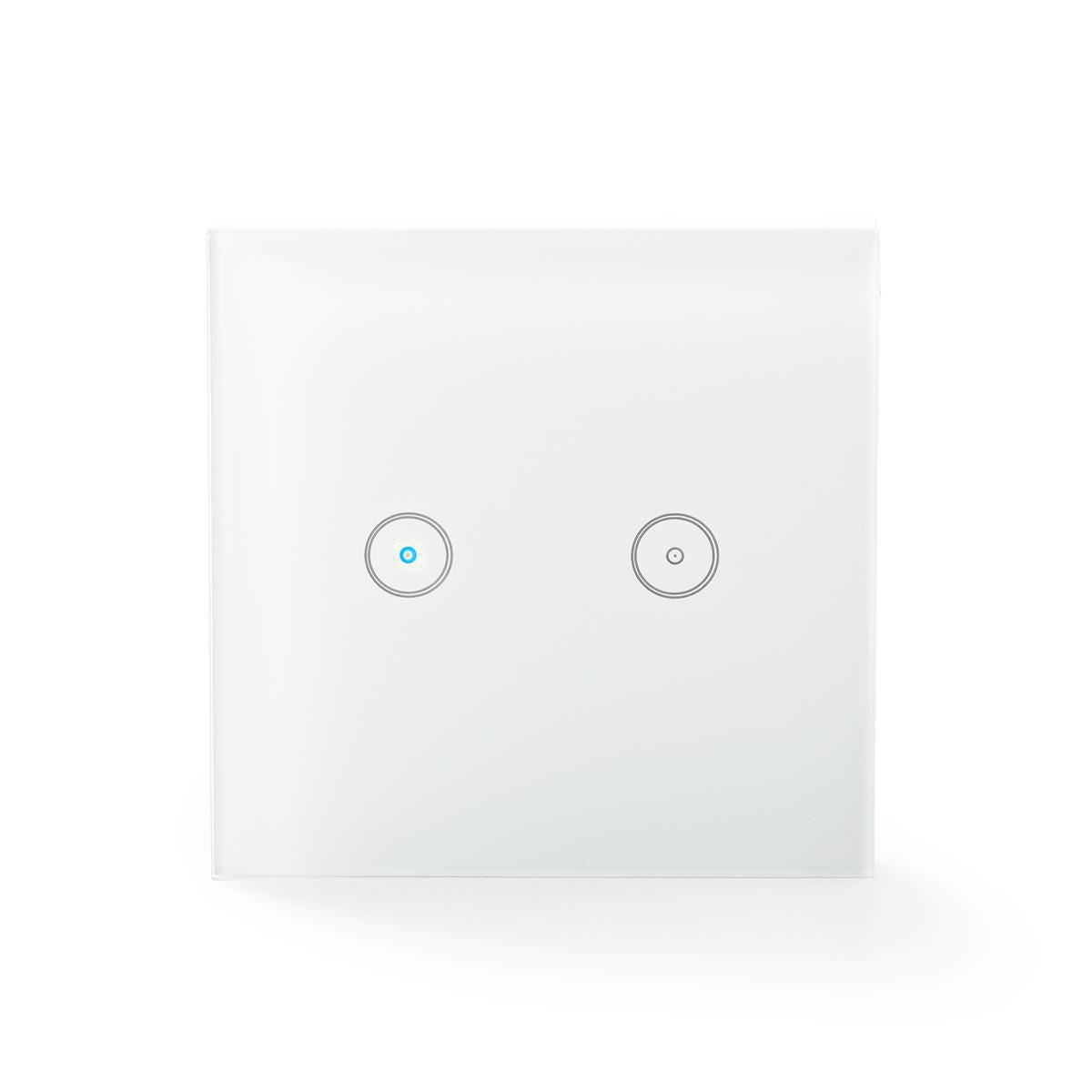 Nedis SmartLife Wall Switch | Dual | Wall Mount | 1000 W | Android™ / IOS | Glass | White