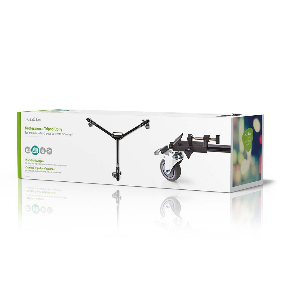 Nedis Tripod Dolly | Maximum load capacity: 20.0 kg | Tripod diameter range: 29.0 mm | Travel bag included | Leg locks | Aluminium | Black
