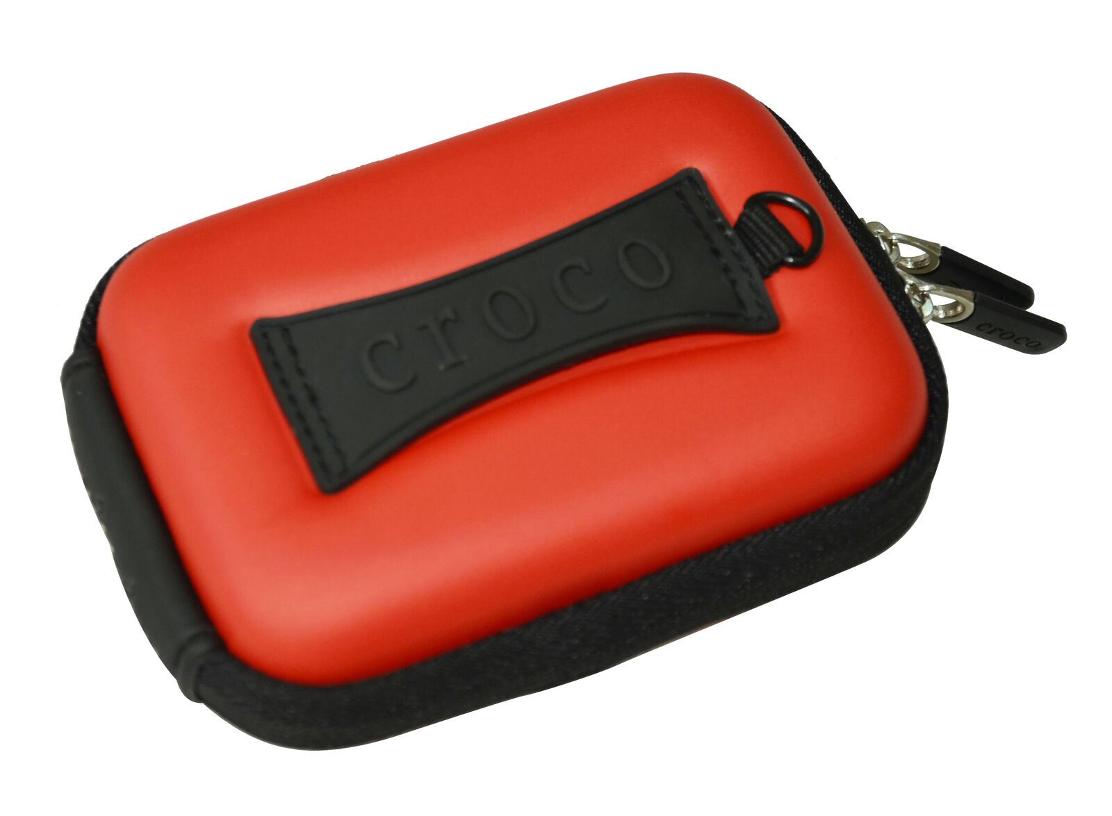 Croco Union Jack Flag Tough Case Shock/Water Proof for a Digital Cameras [Medium] - Red