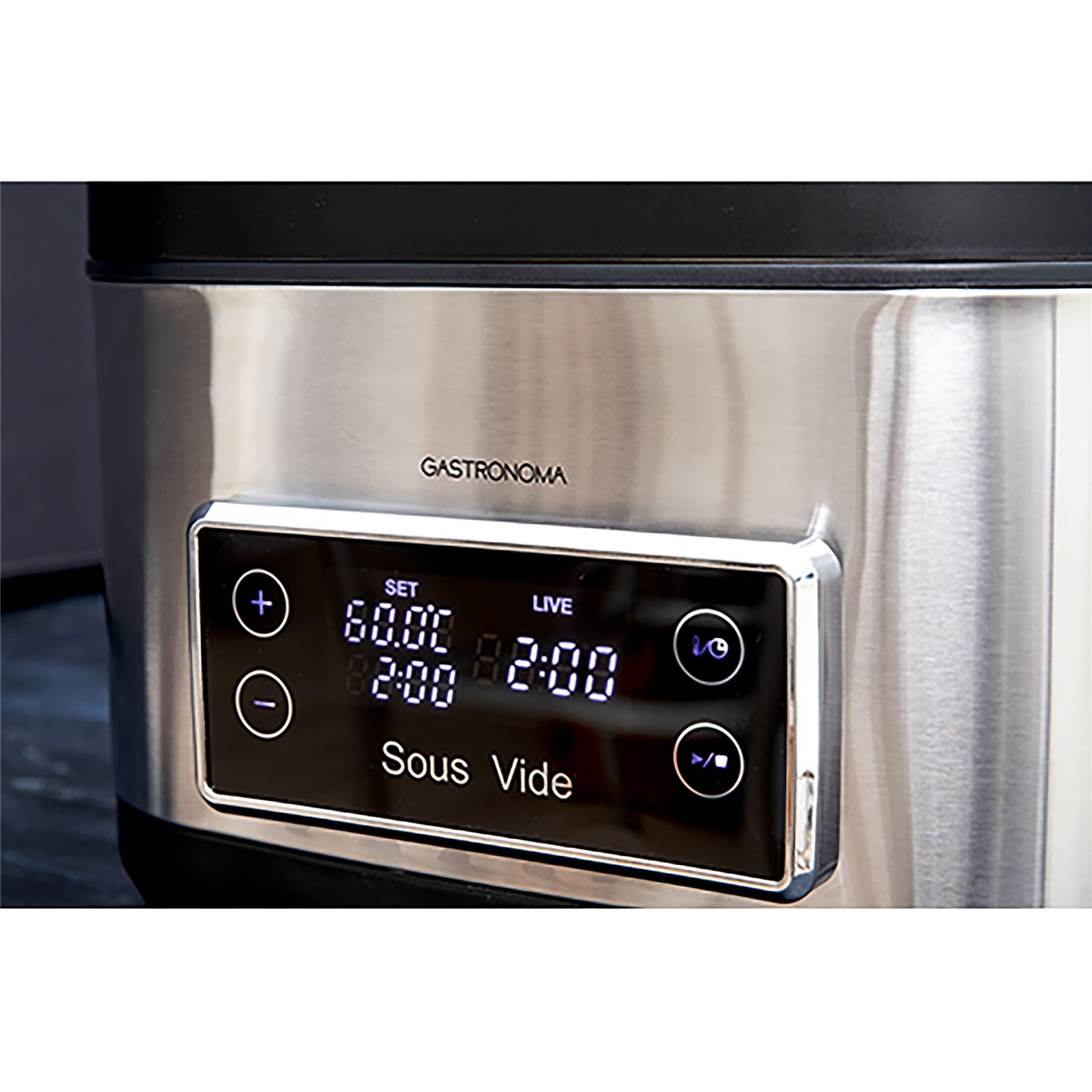 Gastronoma Sous Vide 7.6L 700W, "French Under Vacuum Cooking" Cooker with LCD Timer, Healthier Juicery and Flavoursome, Stainless Steel / Black