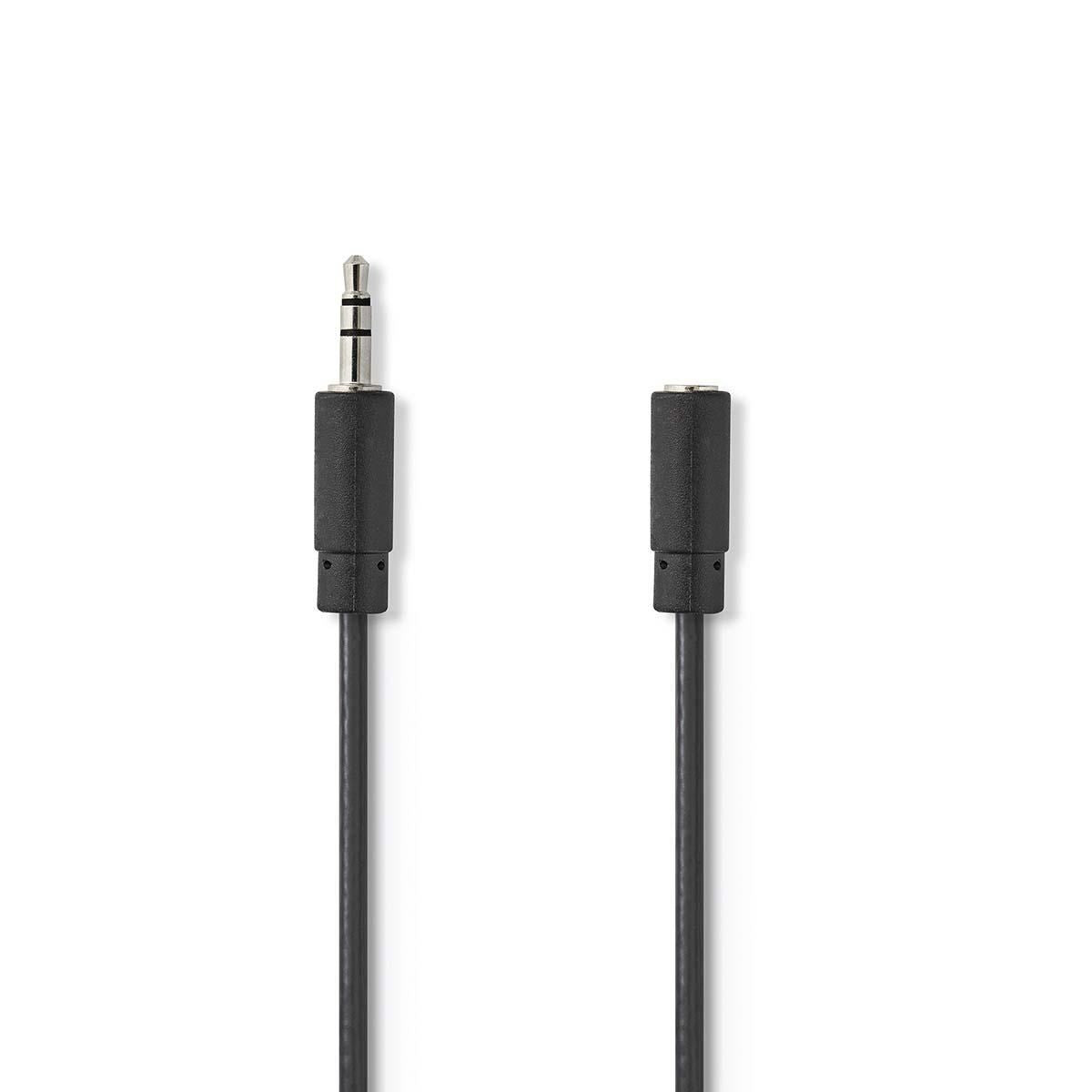 Nedis Stereo Audio Cable | 3.5 mm Male | 3.5 mm Female | Nickel Plated | 2.00 m | Round | Black | Box