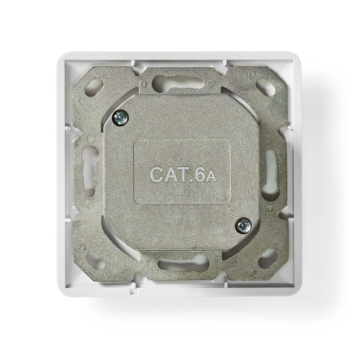 Nedis Network Wall Box | In-Wall | 2 port(s) | CAT6a | Straight | Female | Gold Plated | PVC | White | Box