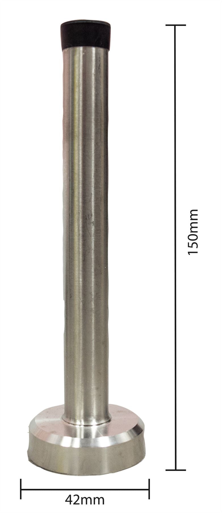 2 Pack 150mm Door Stops Wall Mounted Quality Satin Stainless Steel with Rubber Stops