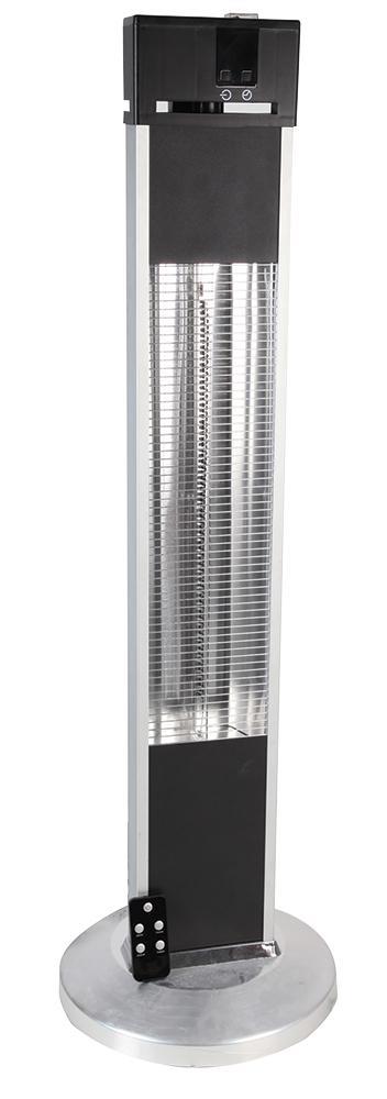 Free Standing Infrared Patio Heater - Carbon Fibre Outdoor Heater with Remote Control, 3 Heat Settings, Tip-Over Protection