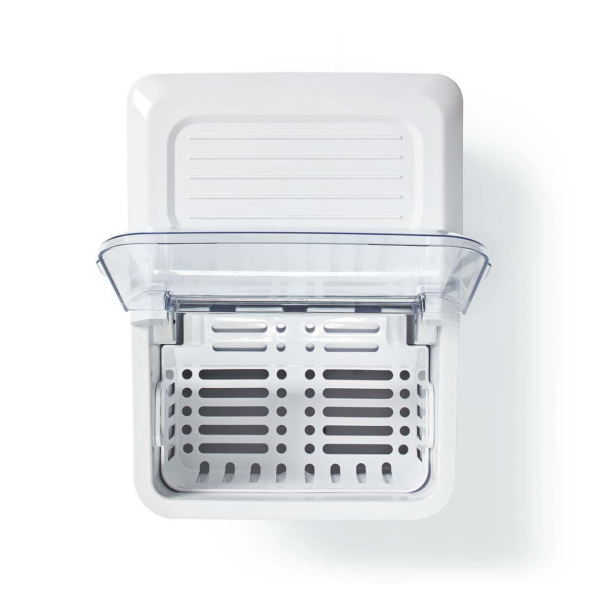 Nedis Ice Maker, Countertop Machine With 1.6L Tank, Up to 12 kg of Ice in 24hrs, Includes Removable Basket, Produces Ice Cubes in 8 Minutes - White