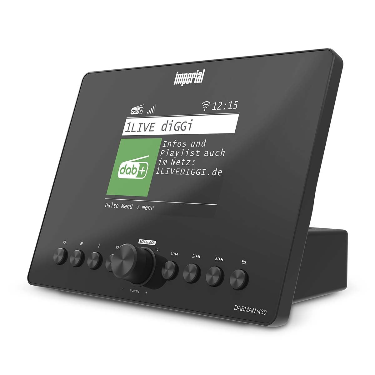 Imperial DABMAN i430BK Hybrid Radio Adapter - DAB+ FM Internet Radio, Bluetooth Transmit & Receive, WiFi Ethernet, 3.2 Inch Display, Streaming Services