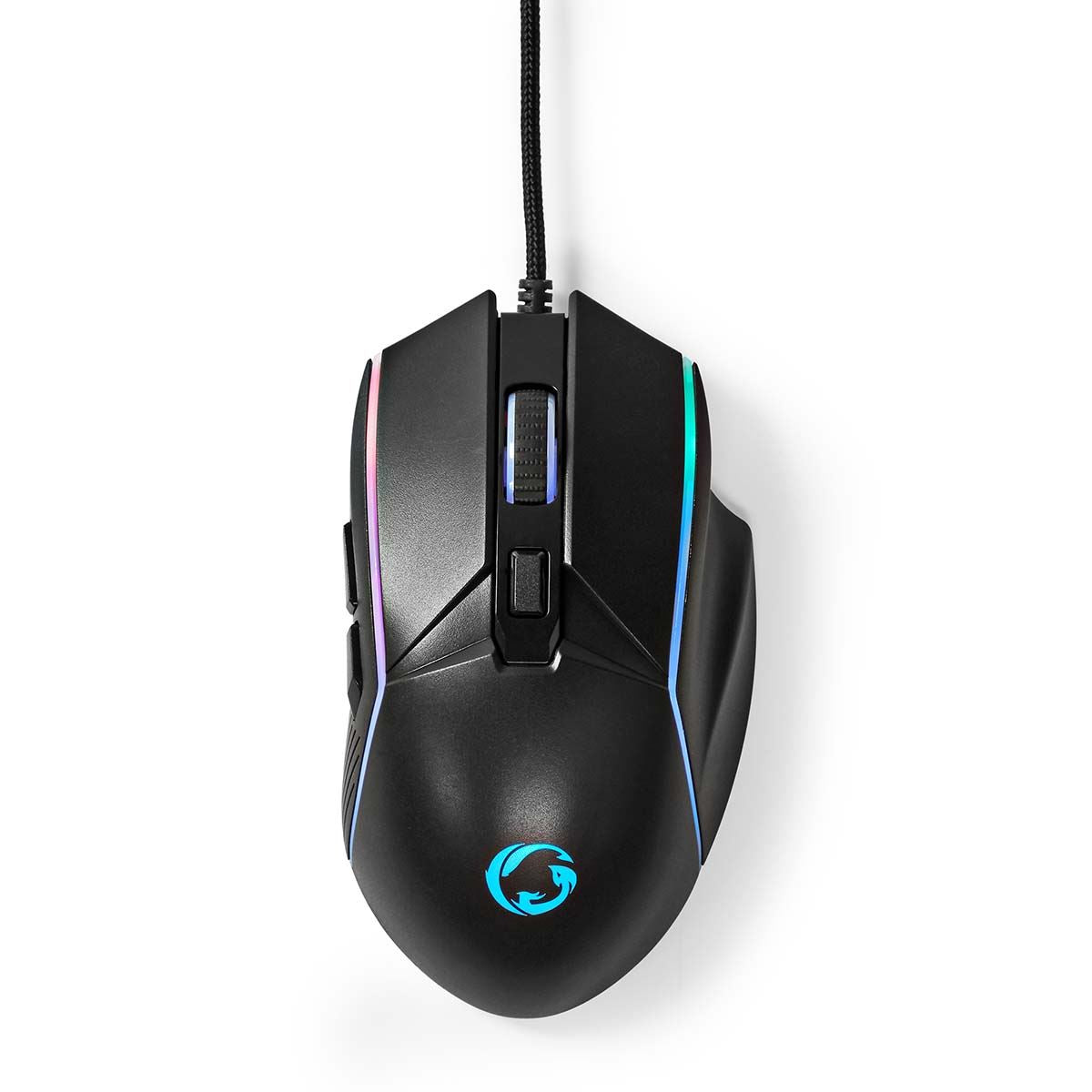 Nedis Gaming Mouse | Wired | 800 / 1200 / 2400 / 3200 / 4800 / 7200 dpi | Adjustable DPI | Number of buttons: 6 | Right-Handed | 1.50 m | LED