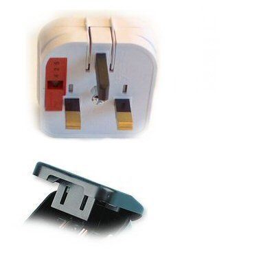 USA 2 Pin Converter Adapter Plug - Converts USA 2 Pin to UK 3 Pin Mains 10A - White