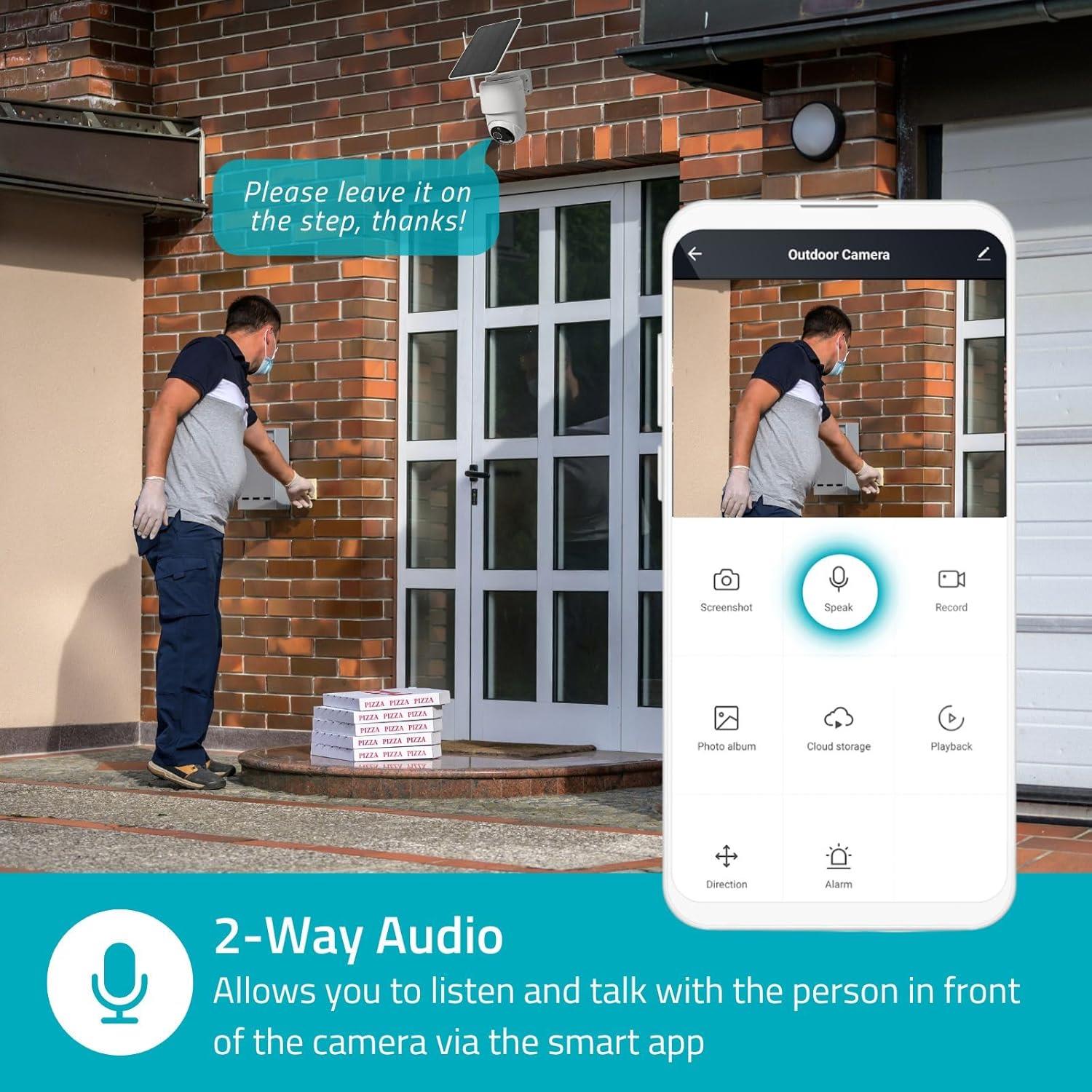 Nedis SmartLife Outdoor Camera Wi-Fi  4G HD 1080p Pan tilt P65 Solar Operation
