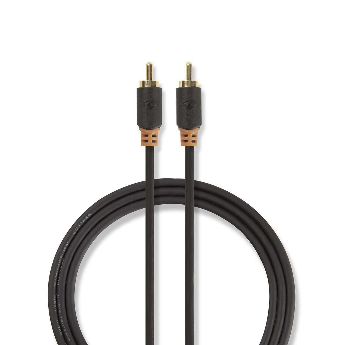 Nedis Digital Audio Cable | RCA Male | RCA Male | Gold Plated | 2.00 m | Round | PVC | Anthracite | Box