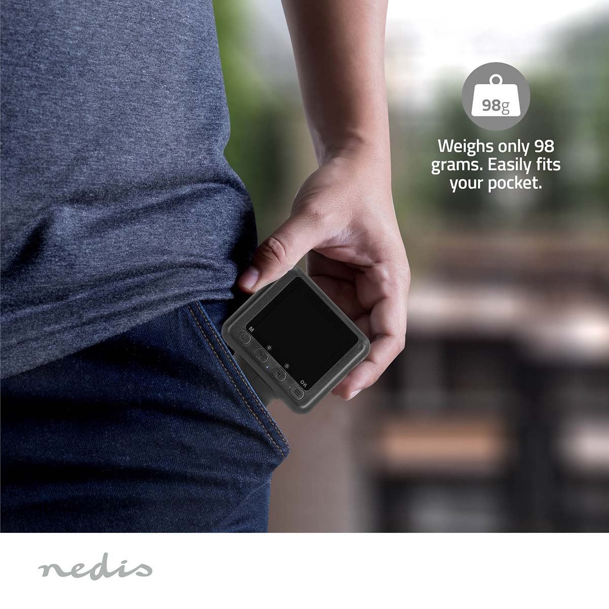 Nedis Handheld Digital Microscope Camera, 2" Tilt LCD Screen, 100x 500x Zoom, 8x Digital Zoom, 6 LED Lights, USB-C, Photo/Video Capture, Battery Powered