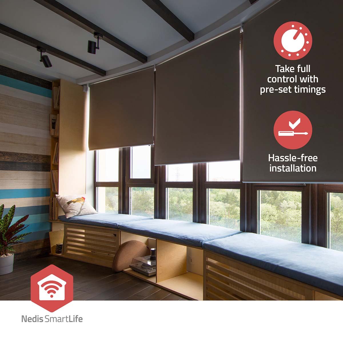 Nedis SmartLife Built-in Module | Shutter / Blinds | 1000 W | Terminal Connection | App available for: Android™ / IOS