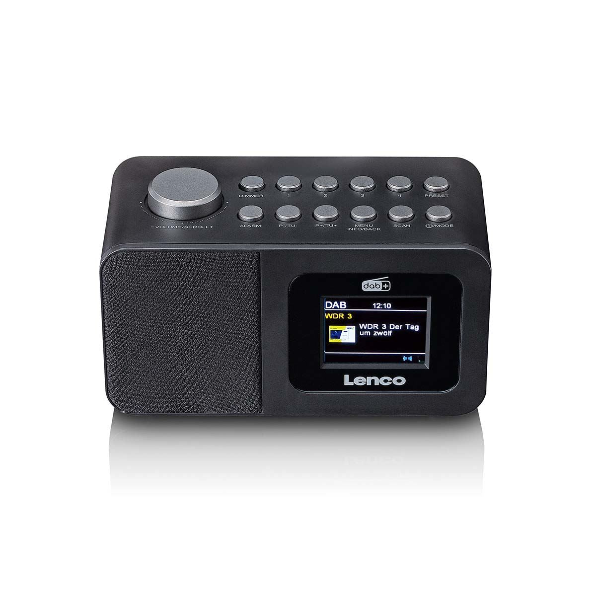 Lenco DAB+/FM Radio alarm clock with colour display, sleep timer, and dual alarm function Black