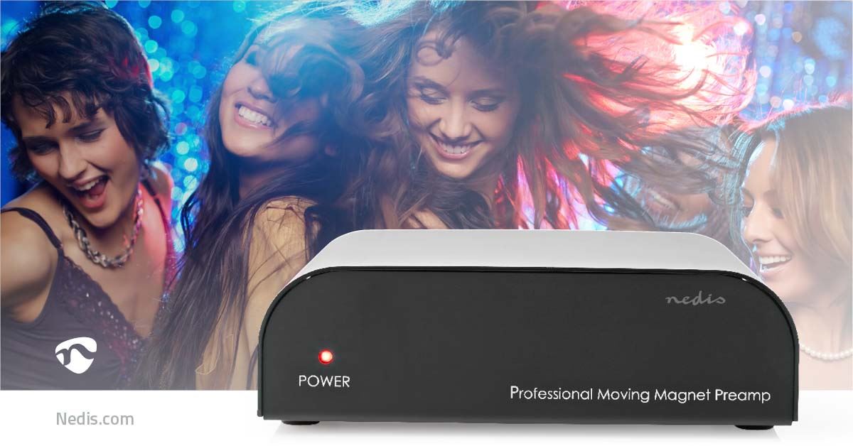 Nedis Preamplifier | Connection input: 1x RCA | Connection output: 1x RCA | 2 Channels | Phono / Turntable | Automatic | Black