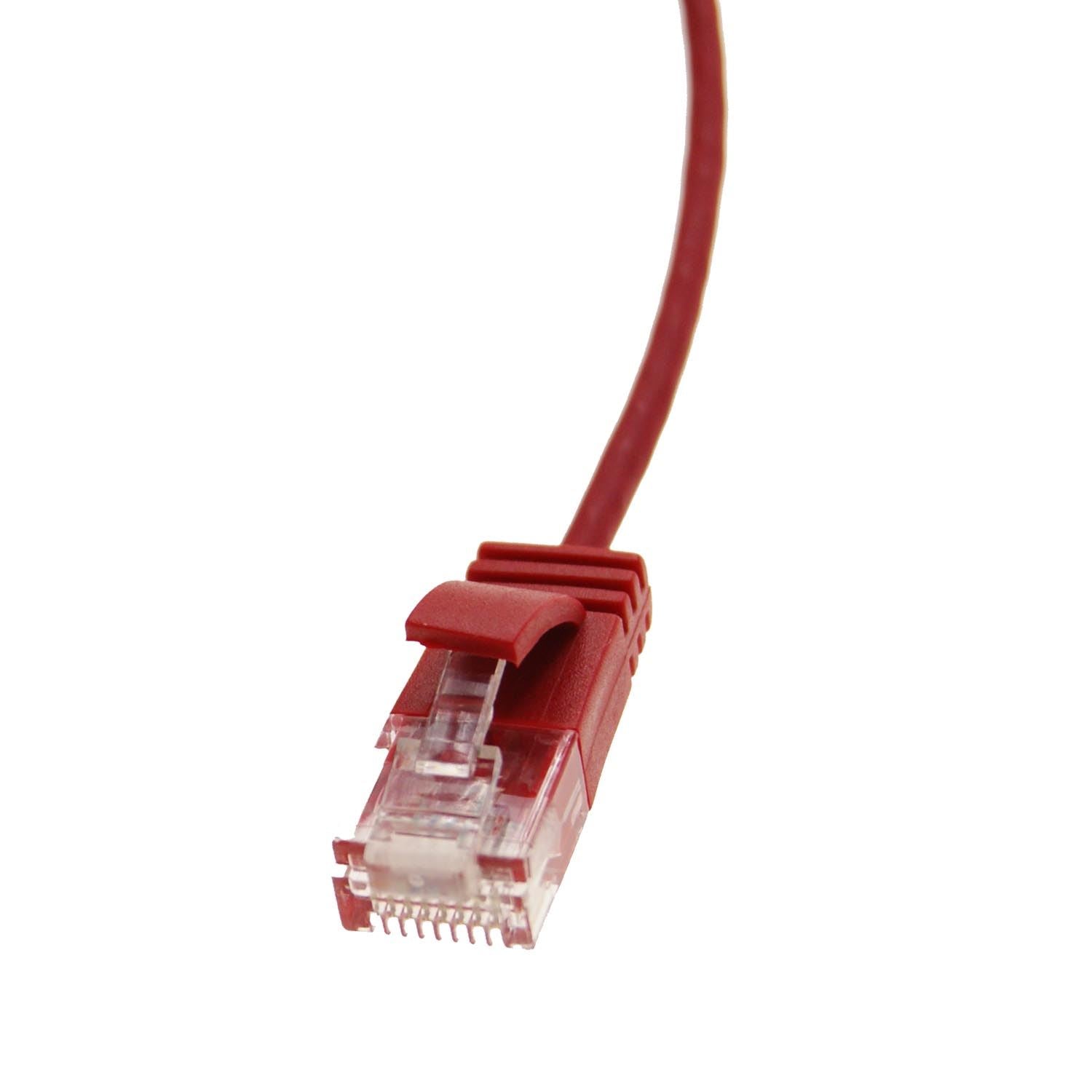 Ex-Pro 25cm (0.25m) Cat6 Silm 32AWG Patch Cables for 1U Patching - Red