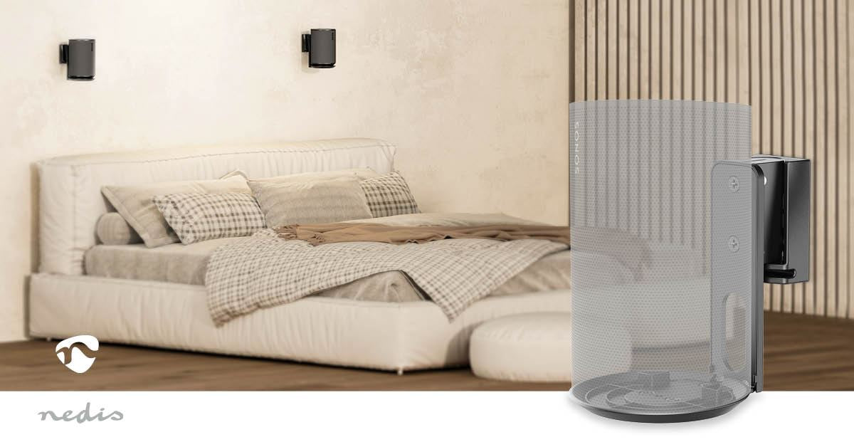 Nedis Speaker Wall Mount Bracket for Sonos Era 100, with Adjustable Tilt Swivel, Max. Capacity 3kg - Black