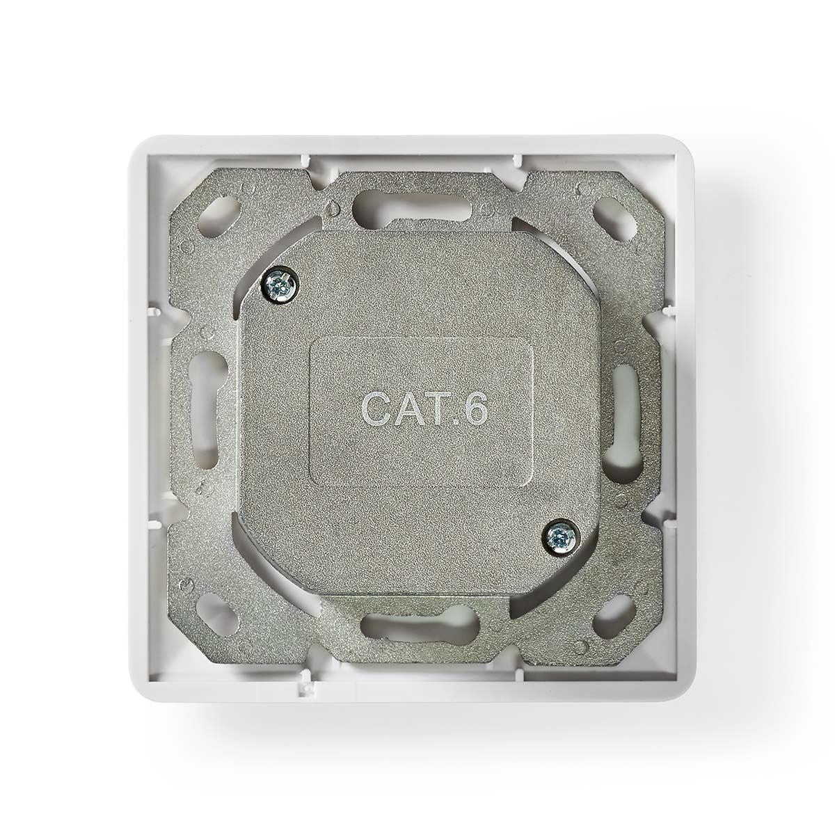 Nedis Network Wall Box | In-Wall | 2 port(s) | CAT6 | Straight | Female | Gold Plated | PVC | White | Envelope