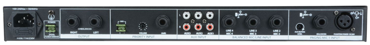 Adastra ML432 4 Mic + 3 Aux Multi Purpose Rack Mount Mixer 1U
