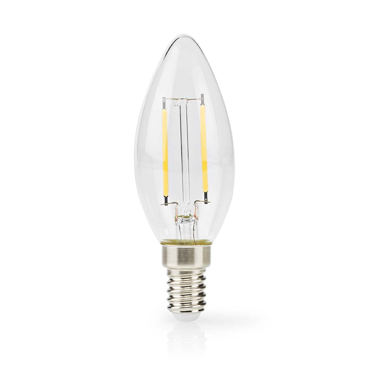 Nedis LED Filament Bulb E14 | Candle | 2.2 W | 470 lm | 2700 K | Warm White | Retro Style | 1 pcs | Clear