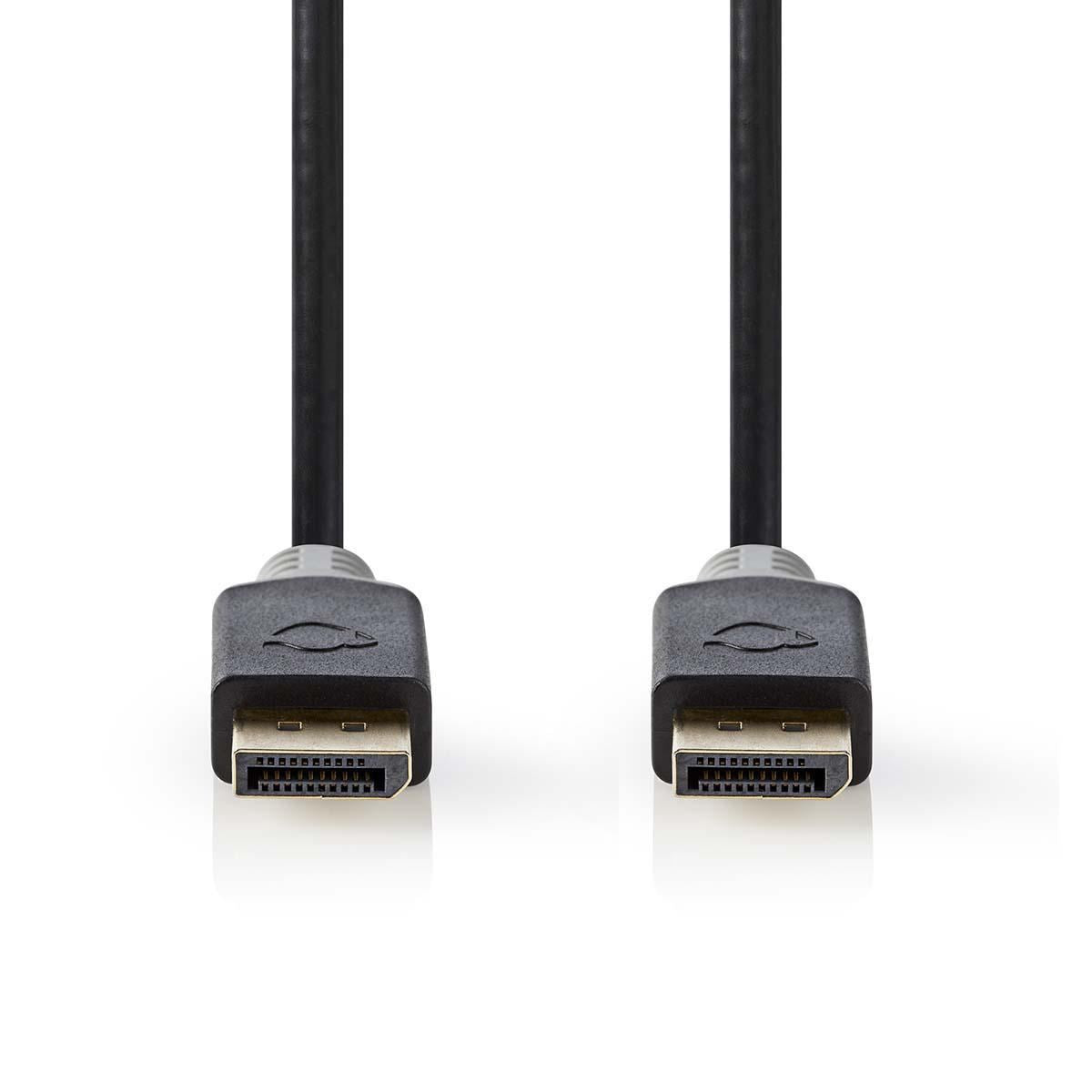 Nedis DisplayPort Cable | DisplayPort Male | DisplayPort Male | 4K@60Hz | Gold Plated | 2.00 m | Round | PVC | Anthracite | Box